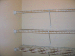 Shelves in the linen closet.